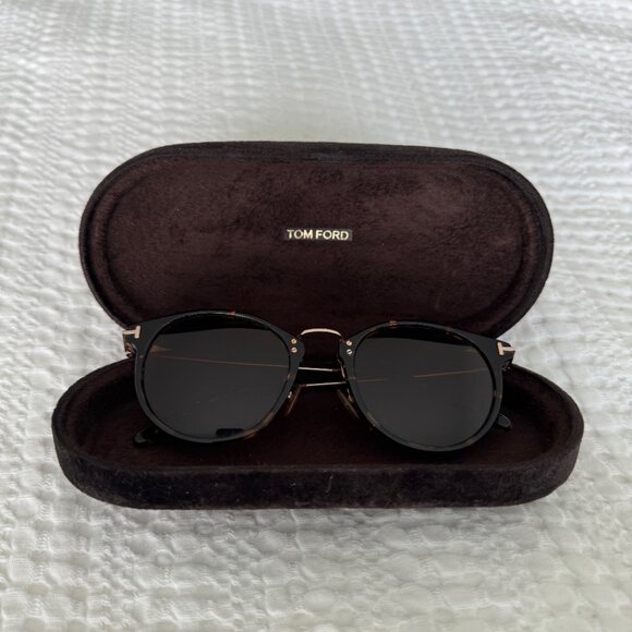 Tom Ford Jamieson Sunglasses | Brown Tortoise with Gold Metal | With Case - Picture 6 of 6
